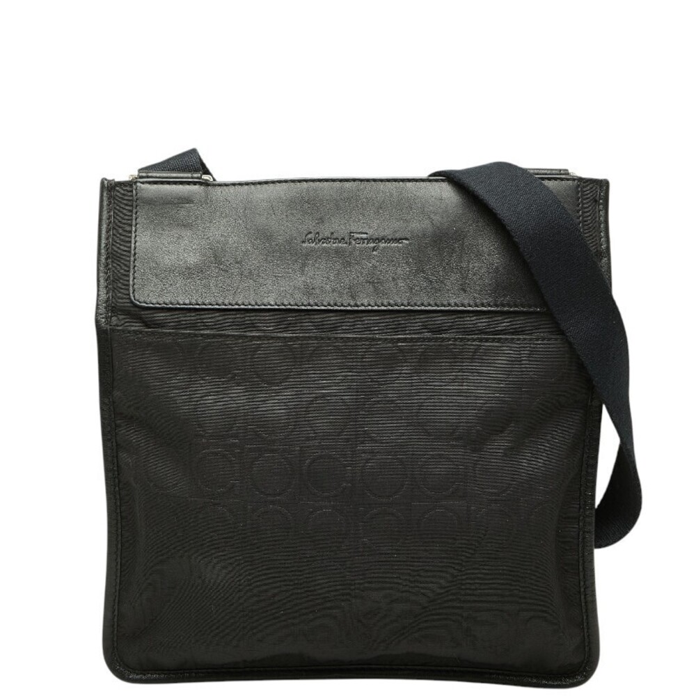 Salvatore Ferragamo Gancini Crossbody Bag Black Leather